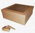 Gofrēta kartona kaste ar logu un vāku 250x250x100 mm