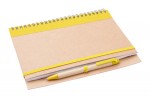 Klade A5/60lp.ar spirāli,baltas lapas,pildspalva,dzeltena