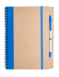 Klade A5/60lp.ar spirāli,baltas lapas,pildspalva,zils  