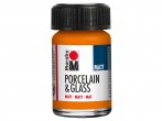 Krāsa stiklam un porcelānam 15ml Marabu Matt 013 orange