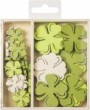 Dekoratīvi koka ornamenti, Lucky Clover, iepak.45gab.
